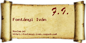 Fontányi Iván névjegykártya