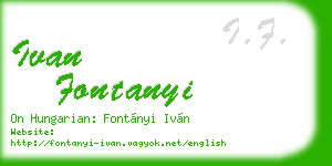 ivan fontanyi business card